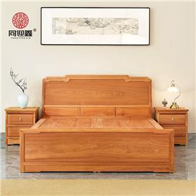 大果紫檀如意云纹双人床