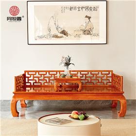 大果紫檀王世襄款三屏风曲尺罗汉床