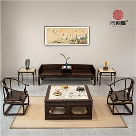 大叶紫檀云石大茶几