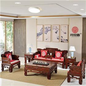 微凹黄檀松鹤延年沙发