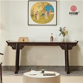 赞比亚血檀西番莲翘头案